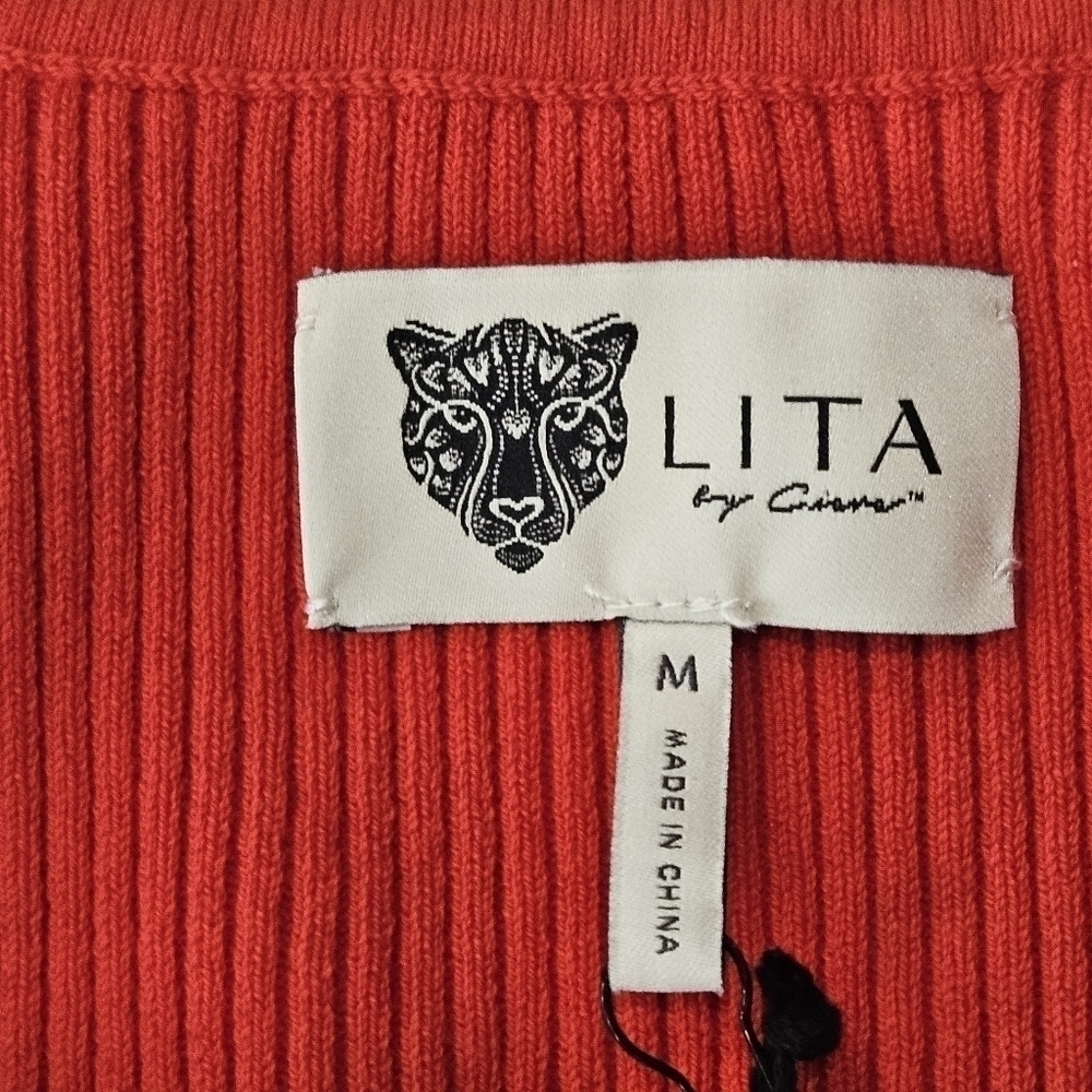 NWT LITA BY CIARA CROP TOP ORANGE SIZE MEDIUM - Picture 8 of 10